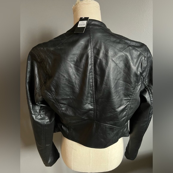 Black faux leather coat - Picture 2 of 4